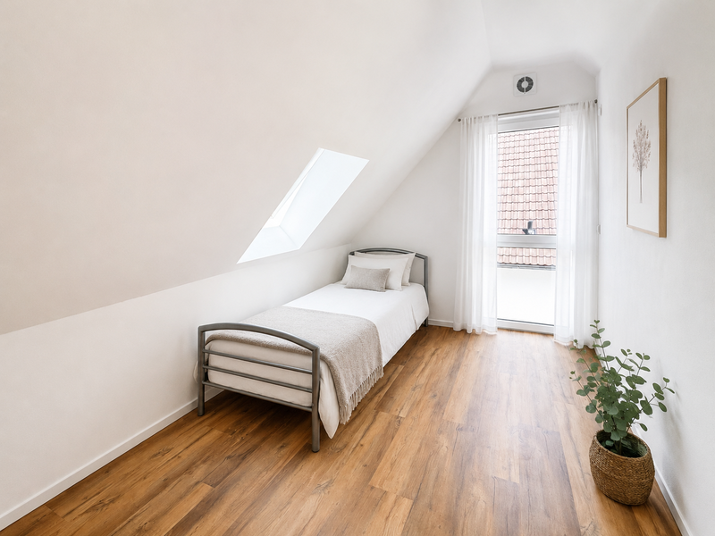 Schlafzimmer (mit KI möbliert)